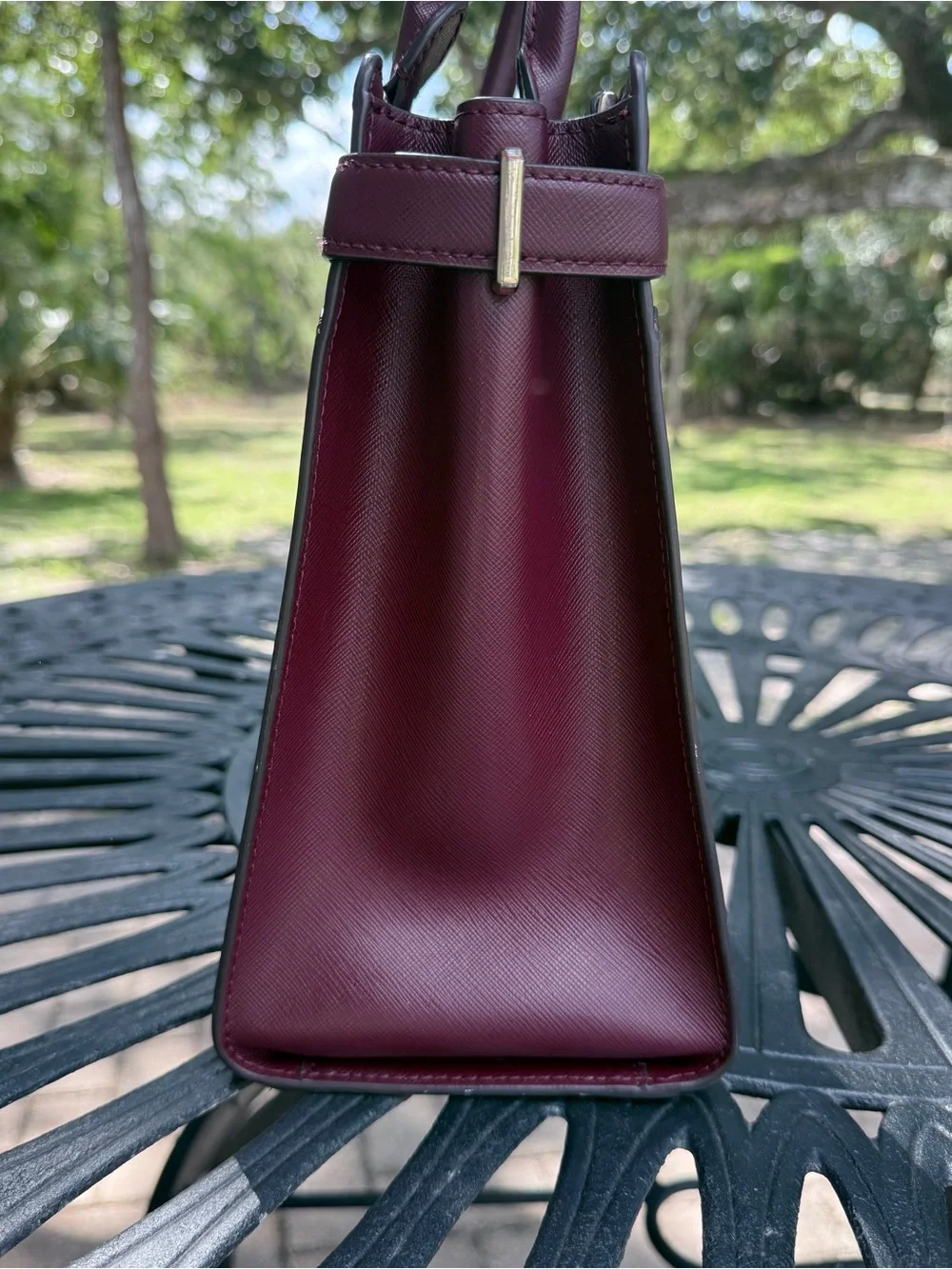 Kate Spade Staci Satchel Crossbody in Cherrywood Burgundy